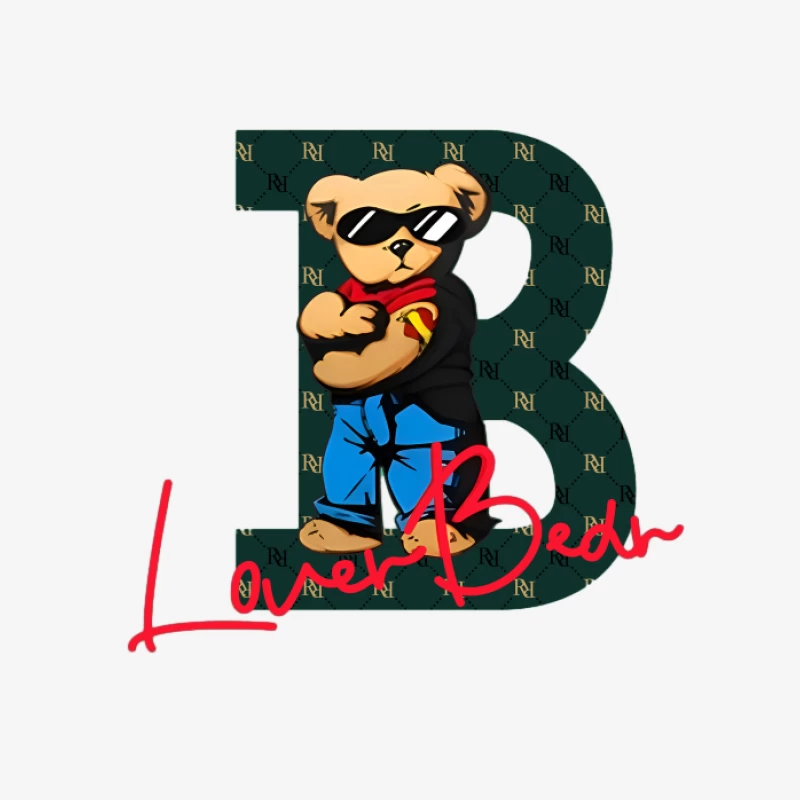 Lässiger Bären-Style mit Buchstabe B Herren Pullover Sweatshirt