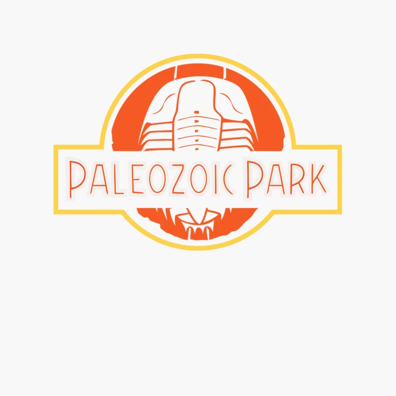 Retro-Style Paleozoic Park Logo with Trilobite Fossil Cotton Tote Bag