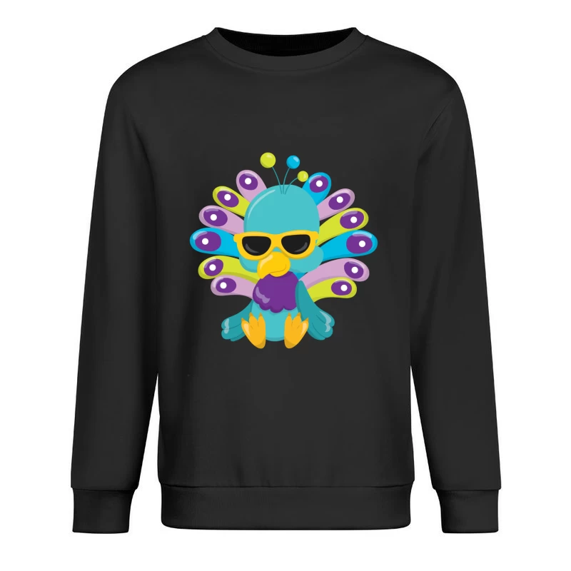 Paon coloré avec lunettes de soleil Homme Sweat-shirt à enfiler