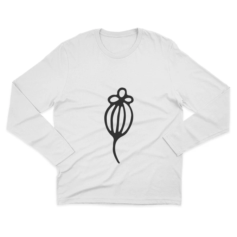 Illustration de fleur stylisée Homme Manches Longues T-Shirt