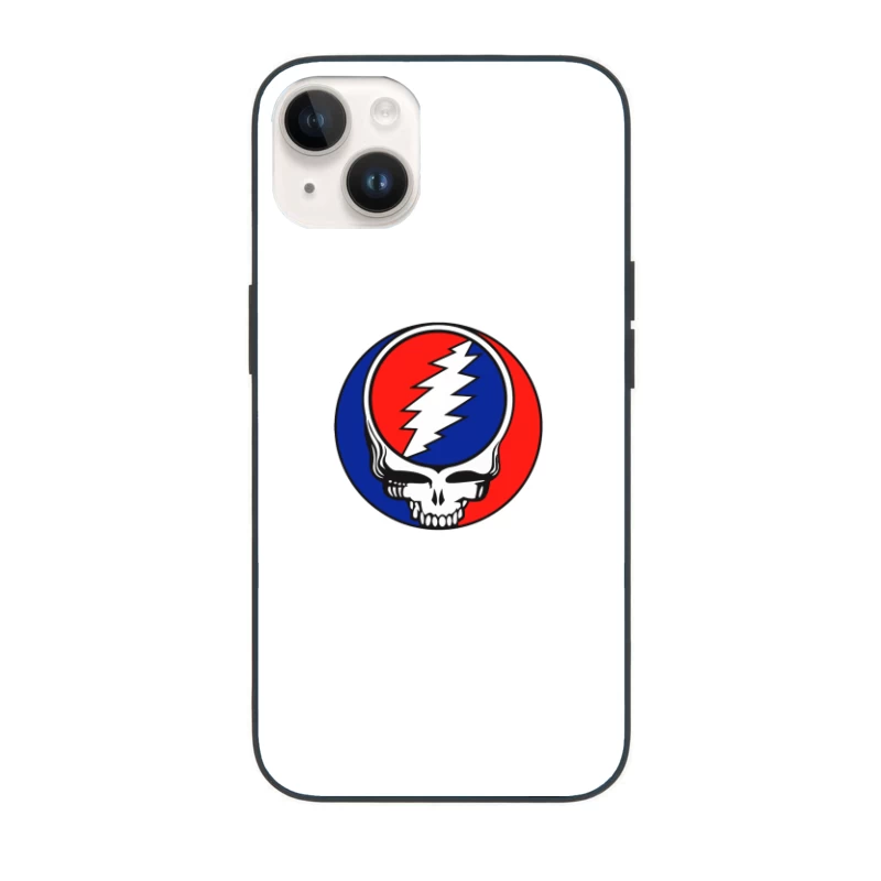 Grateful Dead Classic Skull and Lightning Bolt Logo Design iPhone Case