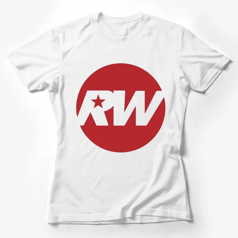 Red and White RW Star Logo Design Female T-Shirt