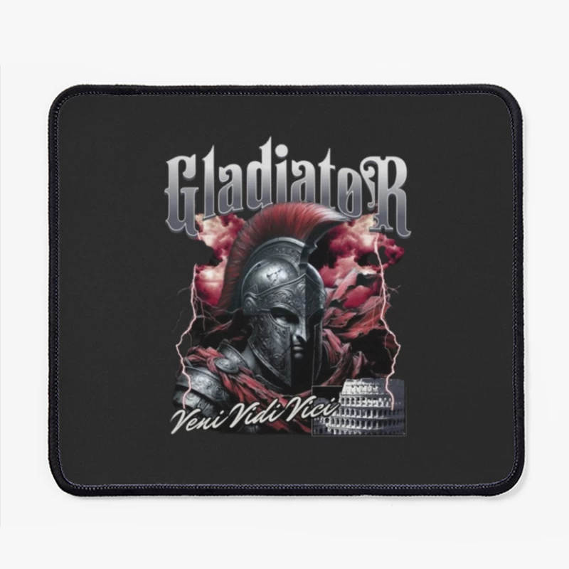 Dramatic Gladiator Warrior with Roman Colosseum in Blood Red Mist Mouse Pad