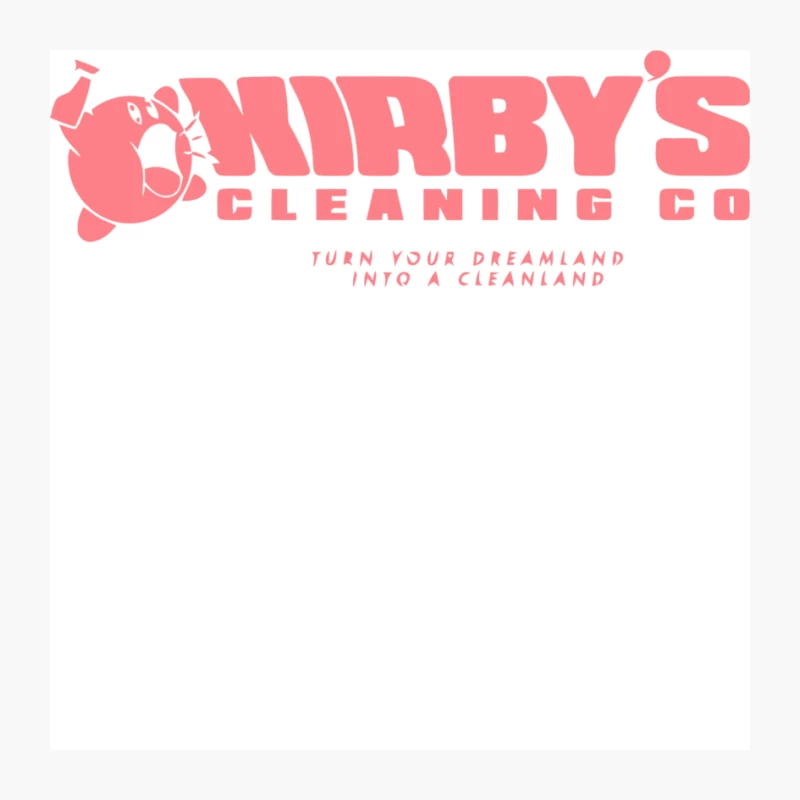Pink Cartoon Vacuum Cleaner Logo for Kirby's Cleaning Company Pin