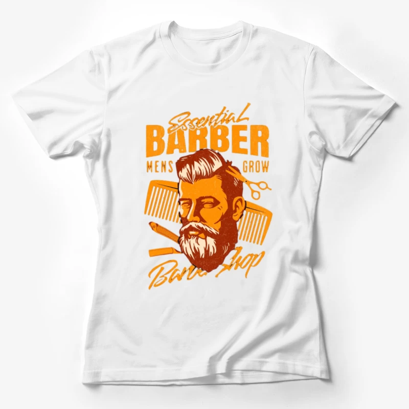 Design de salon de coiffure avec barbe et peigne Femme T-Shirt