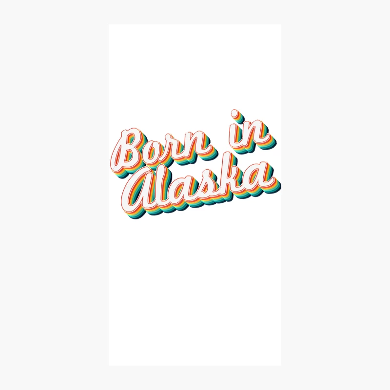 Born In Alaska - 80_s Retro Style Typographic Design iPhone Case