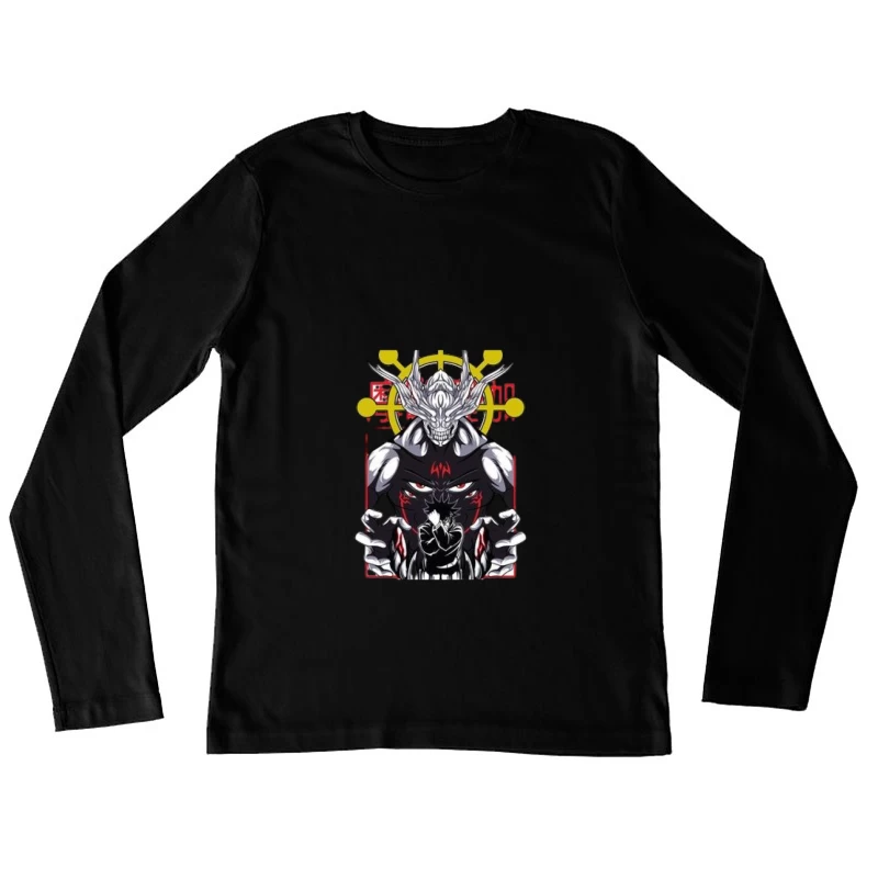 Dämonischer Krieger und mystische Kreatur Damen Langarm T-Shirt