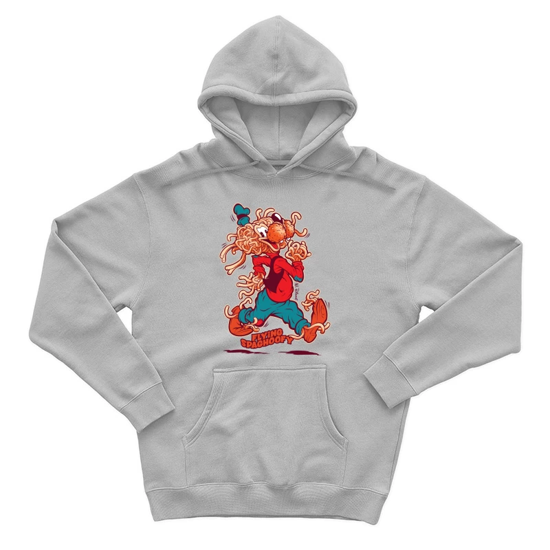 Whimsical Cartoon Character Made of Spaghetti Male Pullover Hoodie