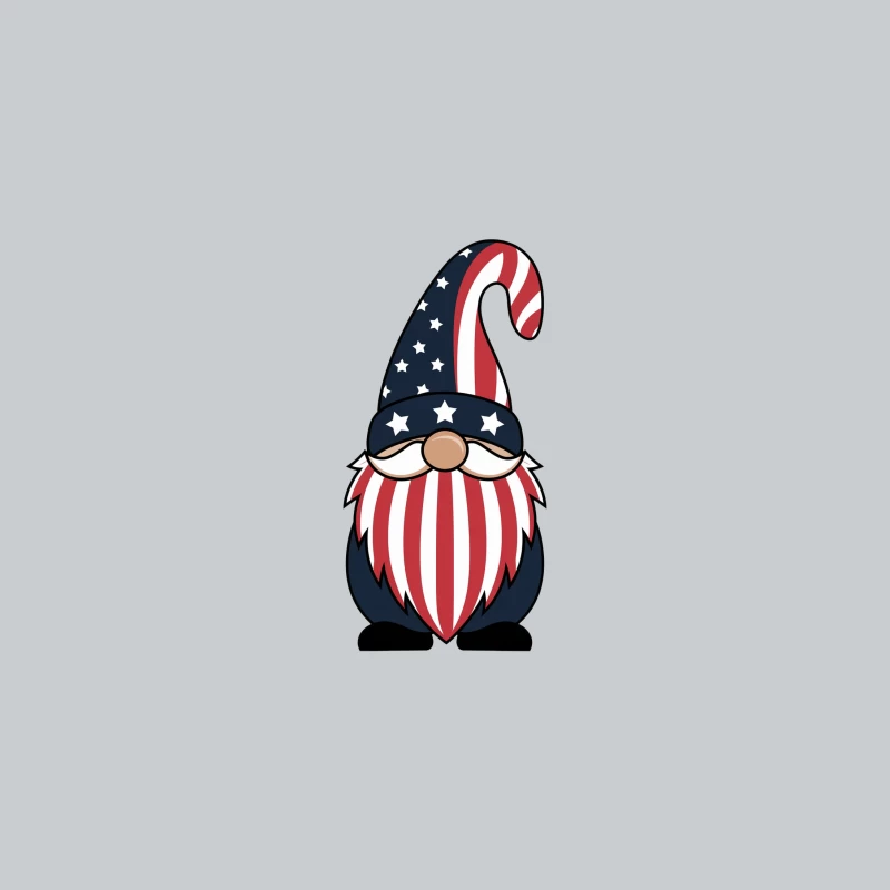 Patriotic American Flag Gnome with Stars and Stripes Design Baseball Cap
