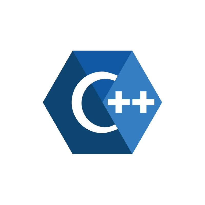 C++ Programming Language Logo in Blue Hexagon Design Tapestry