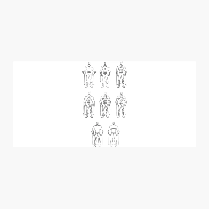 Batman Character Design Evolution: Superhero Costume Sketches Coffee Mug