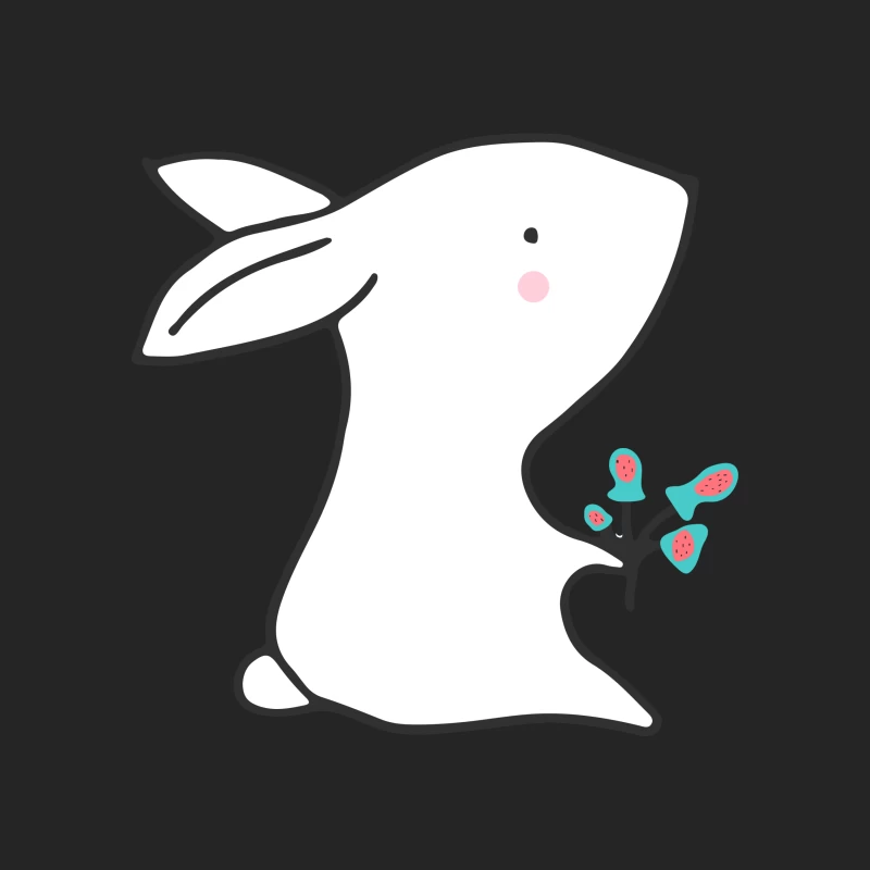Lapin mignon avec fleurs Femme Sweat-shirt à enfiler