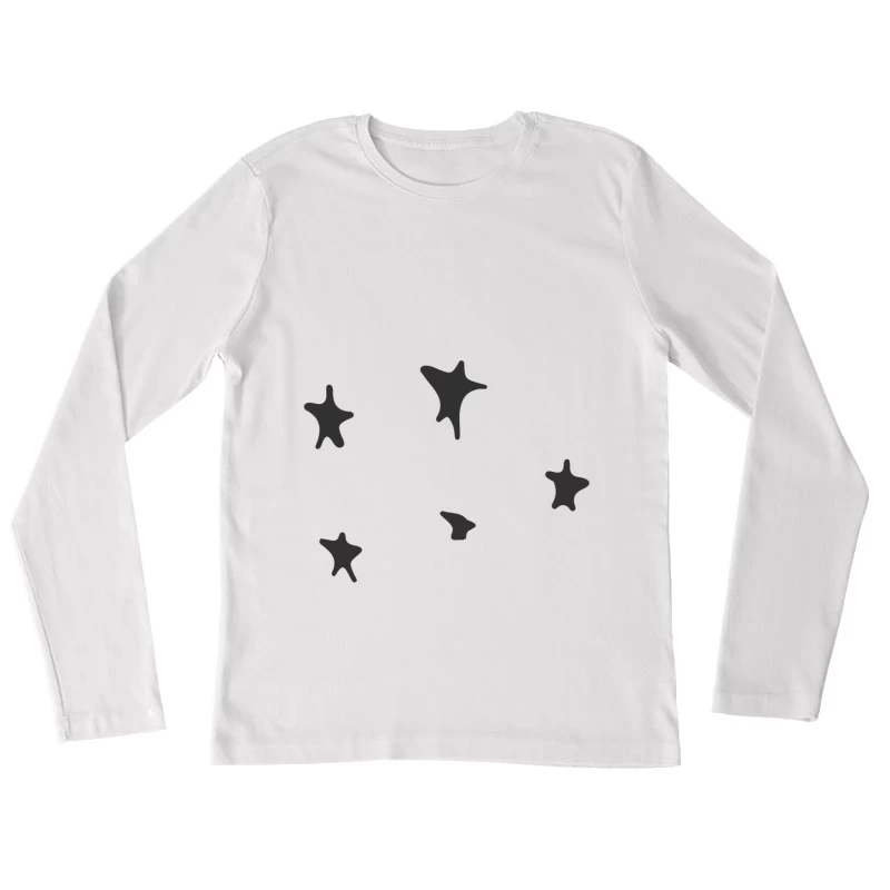 Étoiles abstraites noires Femme Manches Longues T-Shirt