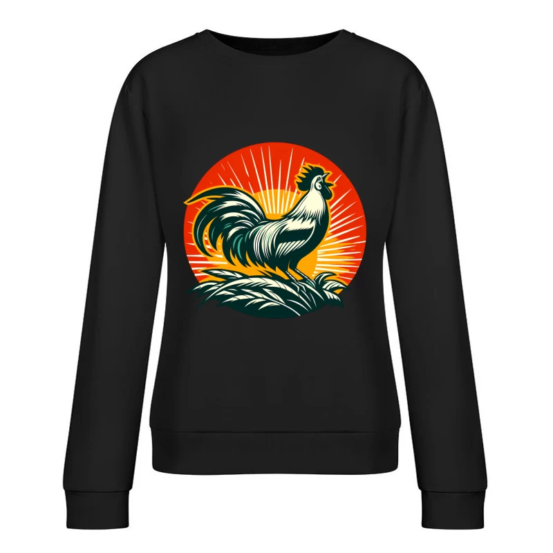 Buy Rooster Sunrise Vintage Female Pullover Sweatshirt