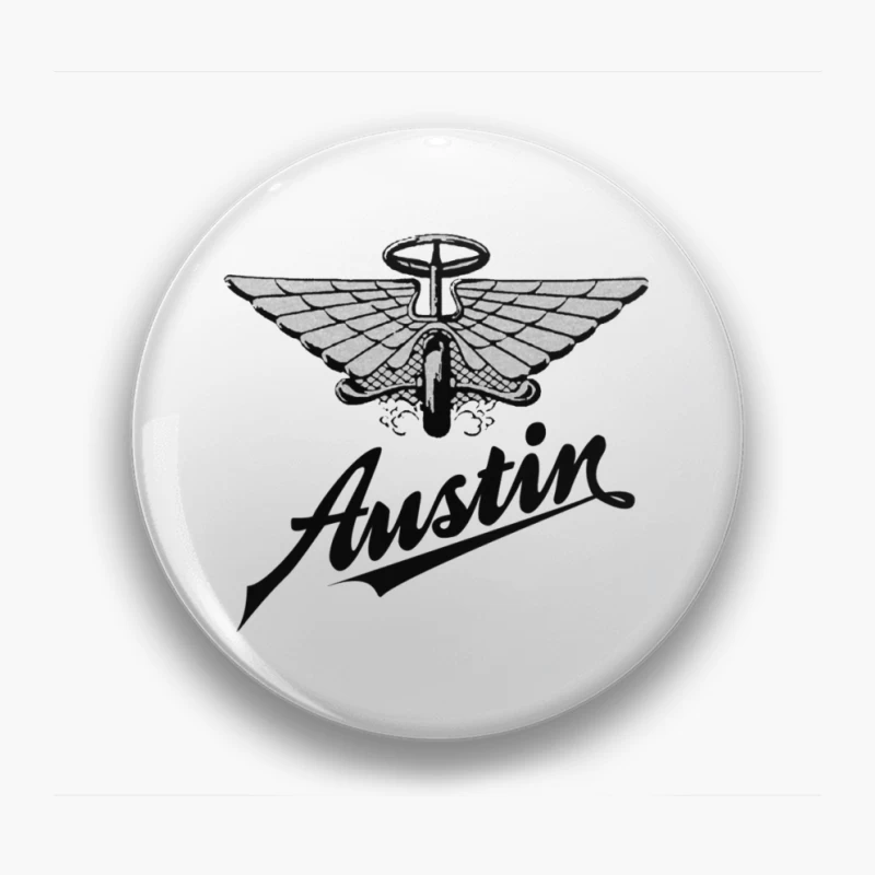 Vintage Austin Motorcycle Company Winged Logo Design Pin