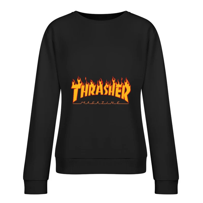 Logo en flammes du magazine Thrasher Femme Sweat-shirt à enfiler