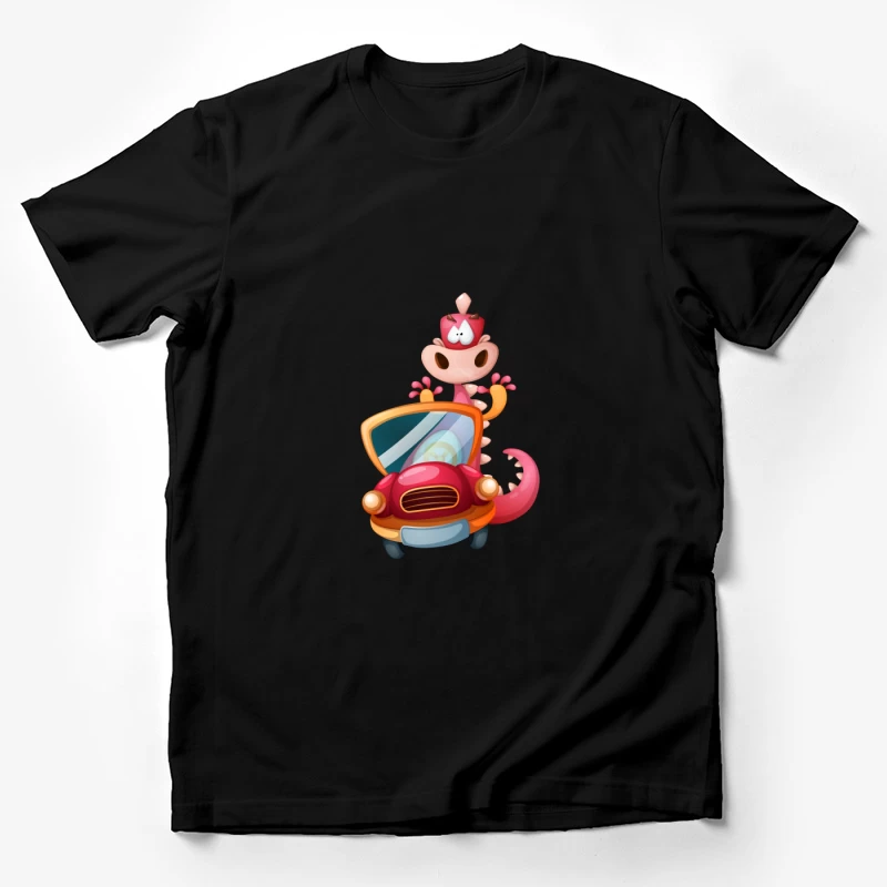 Dinosaure mignon dans une voiture Homme T-Shirt