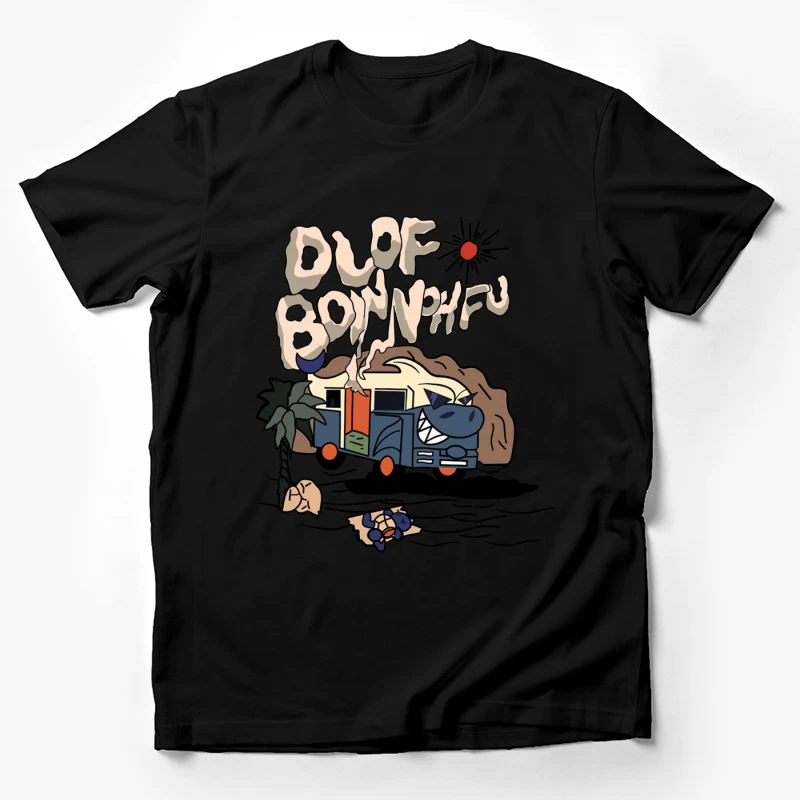 Abenteuerlicher Bus vor Bergkulisse Herren T-Shirt