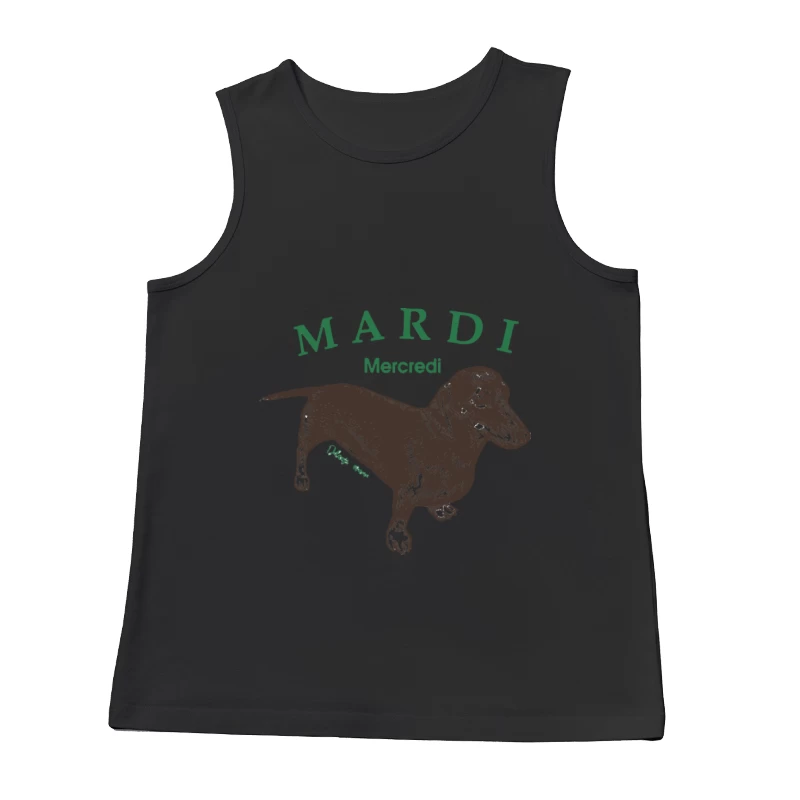 Dackel-Design mit französischen Wochentagen Herren Tanktops