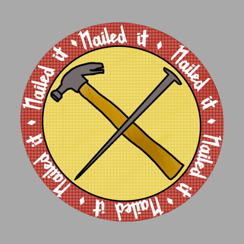 "Nailed It" Achievement Badge with Crossed Hammer and Nail Male Pullover Hoodie