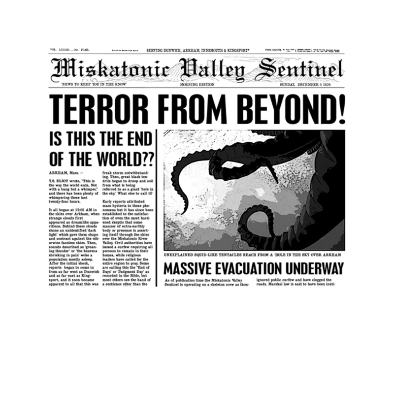 Miskatonic Headlines Tapestry