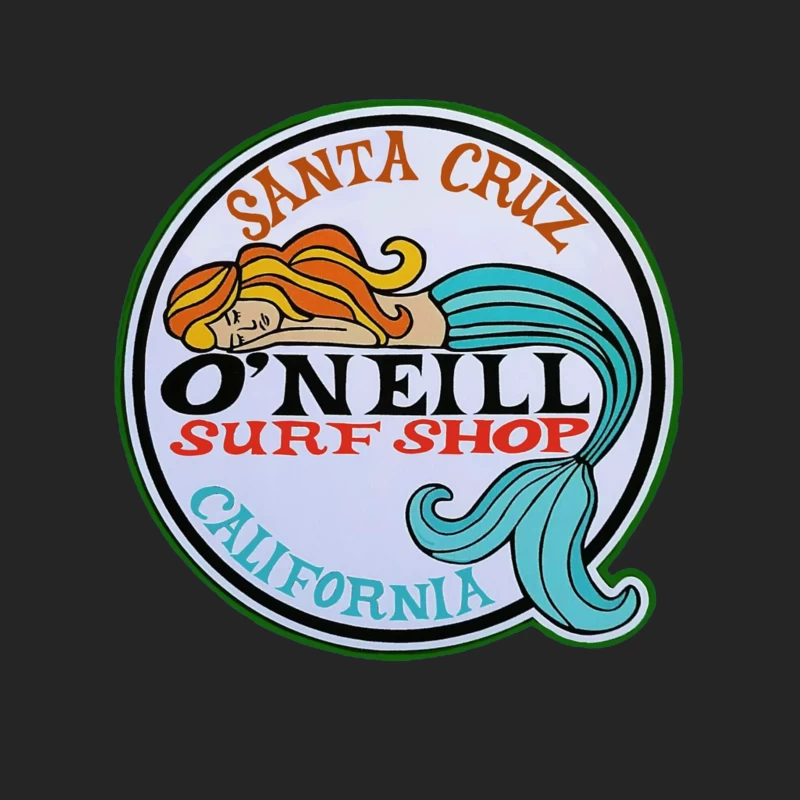 O'Neill Surf Shop Logo: Santa Cruz Mermaid Emblem Male Pullover Sweatshirt