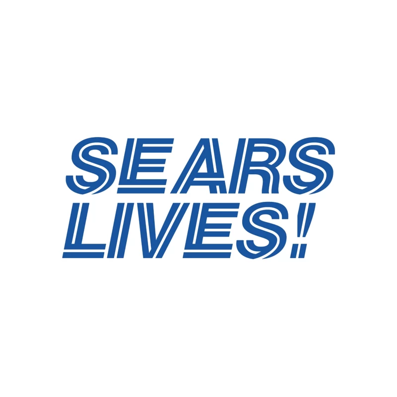 Sears Lives! Blue Text Logo Design Tapestry