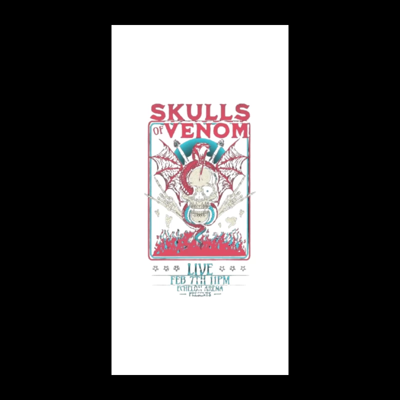 Gothic Skulls of Venom Concert Poster with Spiderwebs and Flames iPhone Case