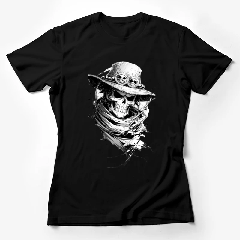 Skelett mit Hut und Schal Damen T-Shirt