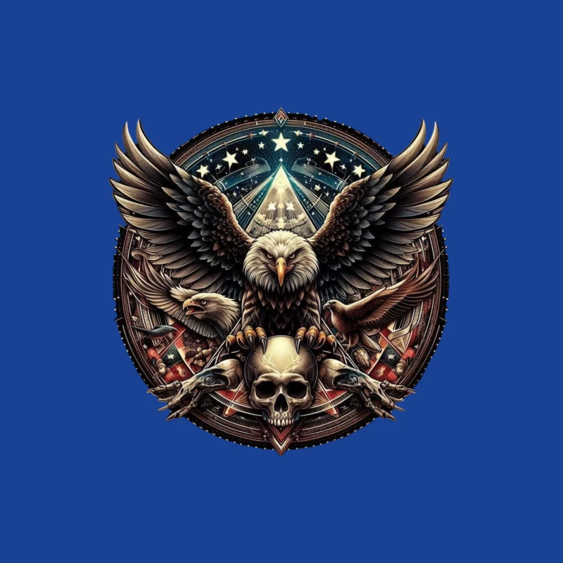 Eagle and Skull Symbolism in Fantasy Art Female T-Shirt