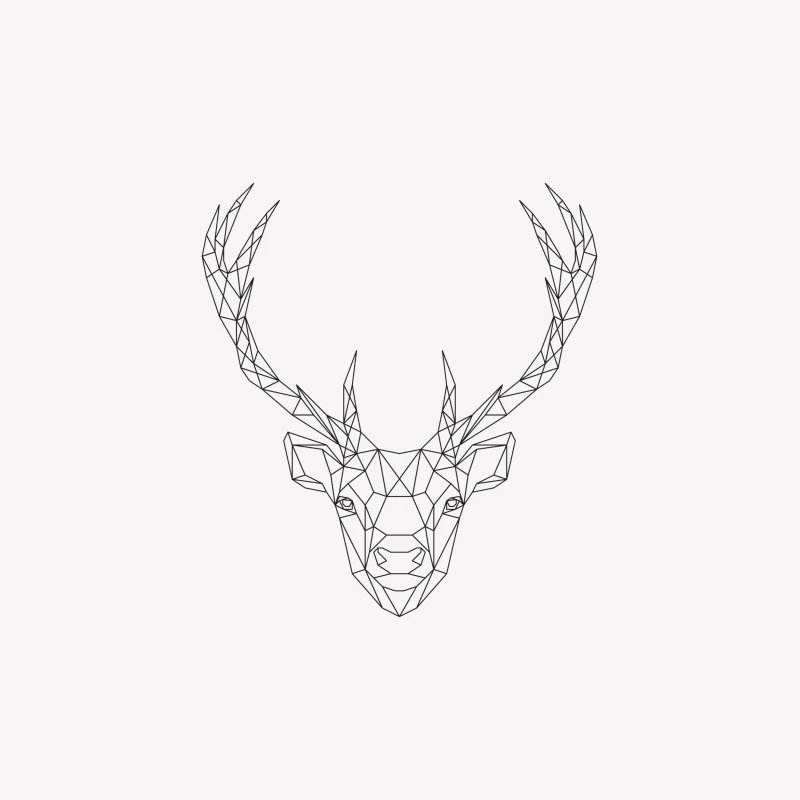 Design géométrique de tête de cerf Femme T-Shirt