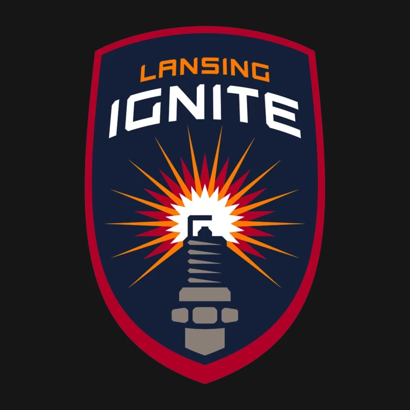 Lansing Ignite Soccer Team Shield Logo with Lighthouse Emblem Female Long Sleeve T-Shirt