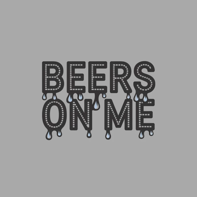 Dripping Beer Typography: Humorous Slogan in Black and White Male Pullover Hoodie