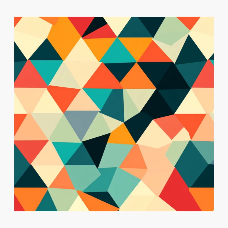 Vibrant Geometric Mosaic: Modern Abstract Triangles Throw Pillow