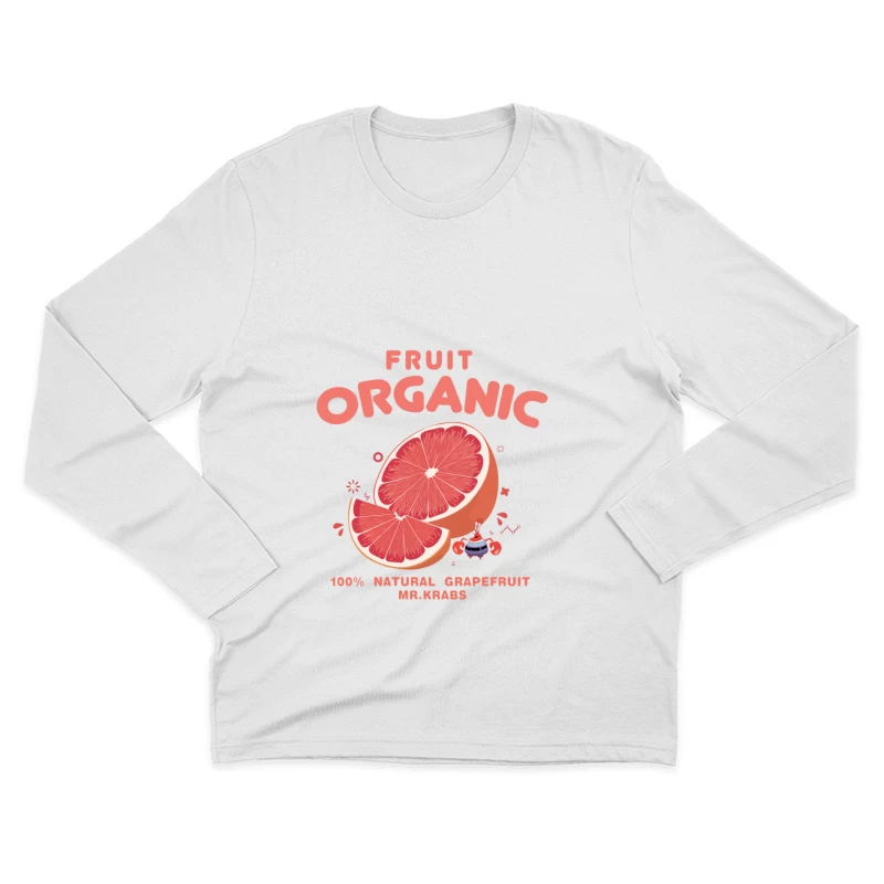 Organischer Grapefruit-Charakter-Entwurf Herren Langarm T-Shirt