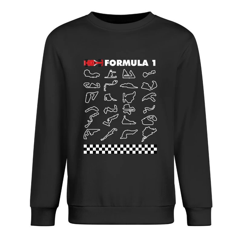 Red Formula 1 Race Car with Checkered Flag Male Pullover Sweatshirt