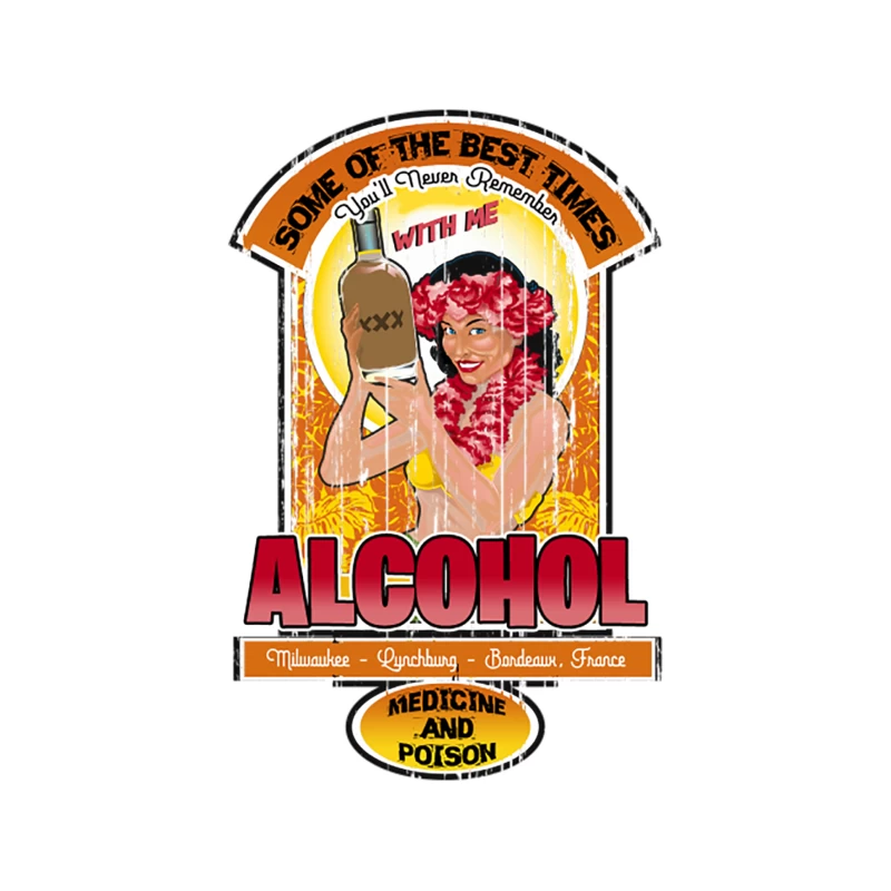 ALCOHOL, distressed Tapestry
