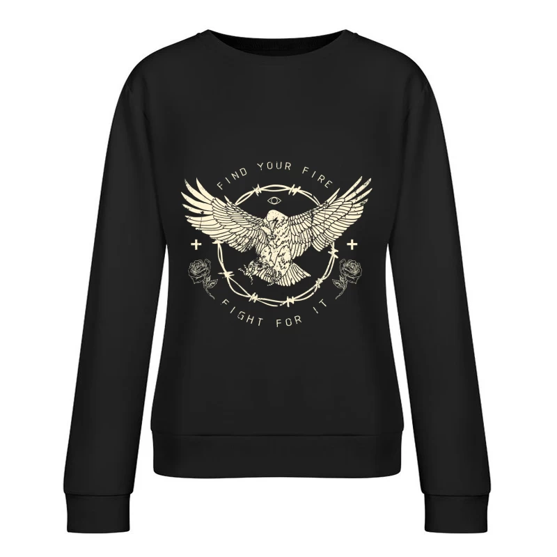 Aigle et Symbole de Motivation Femme Sweat-shirt à enfiler