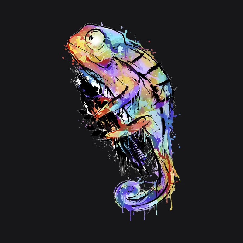 Bunter Chamäleon-Kunst Damen Pullover Hoodie