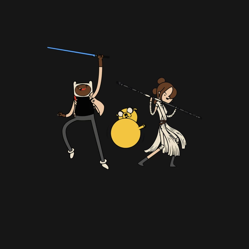 Adventure Time Meets Star Wars: Cartoon Crossover Fan Art Male Long Sleeve T-Shirt