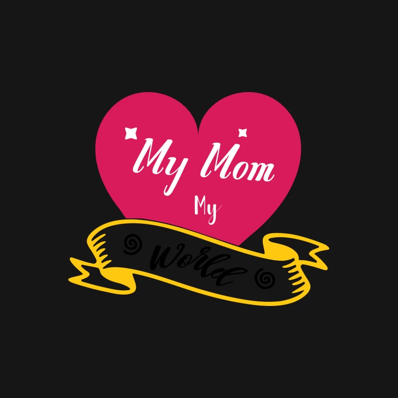 Cœur Maman en Rose avec Ruban Jaune Femme T-Shirt