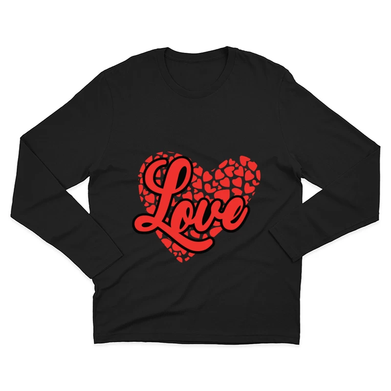 Motif d'amour rouge avec cœur Homme Manches Longues T-Shirt