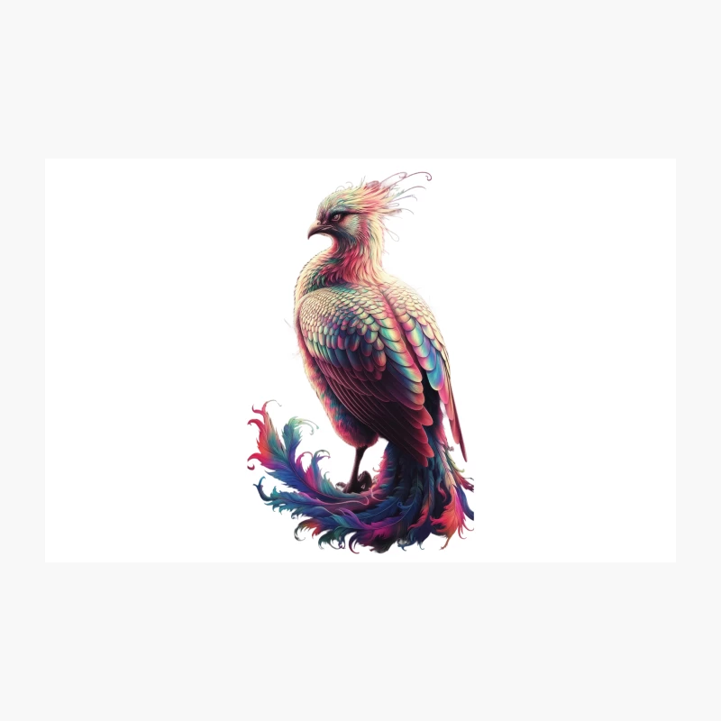 Vibrant Fantasy Phoenix: A Colorful Digital Illustration of a Mythical Bird Travel Mug