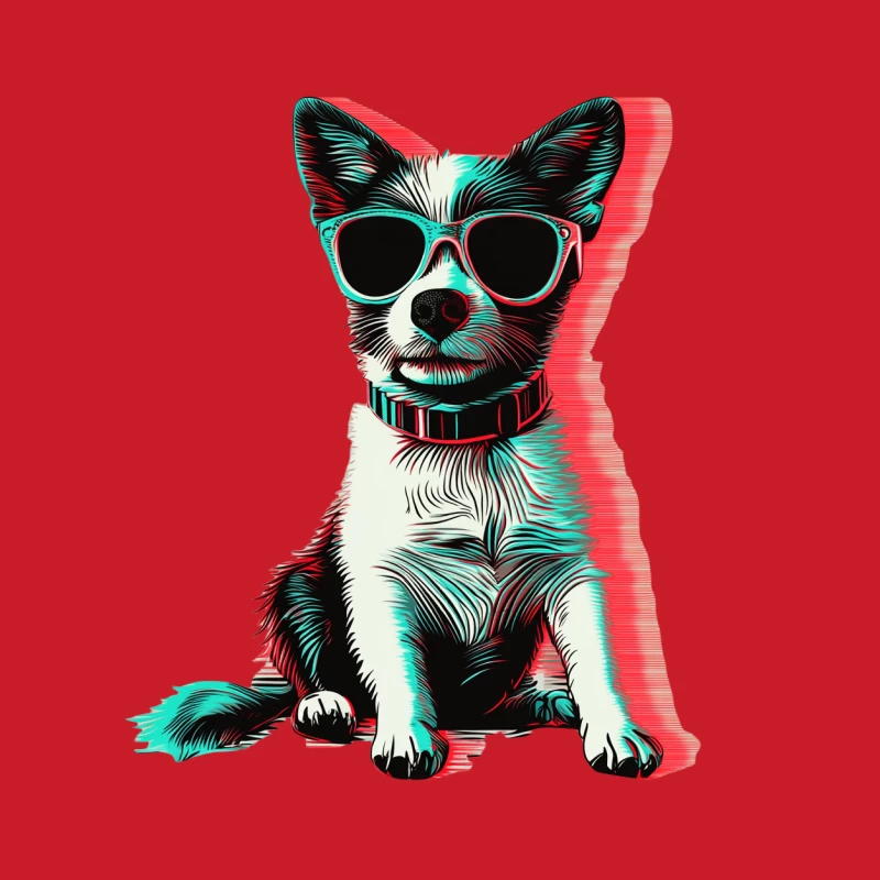 Stylish Pup: 3D Graphic Design of Cool Dog with Shades Male Pullover Hoodie
