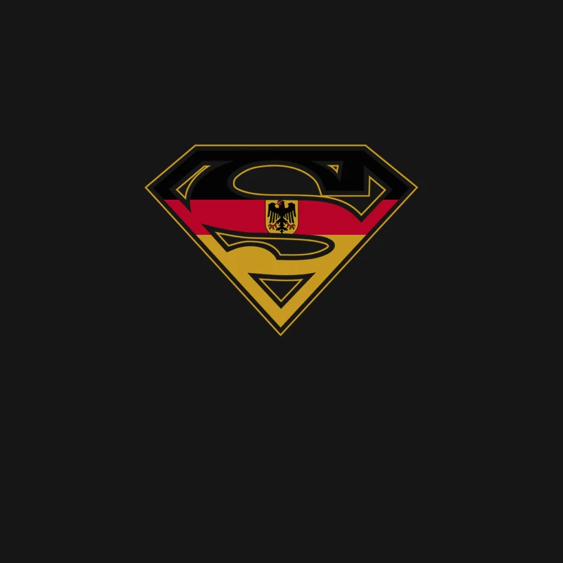 German Superman: Patriotic Superhero Emblem Desk Mat