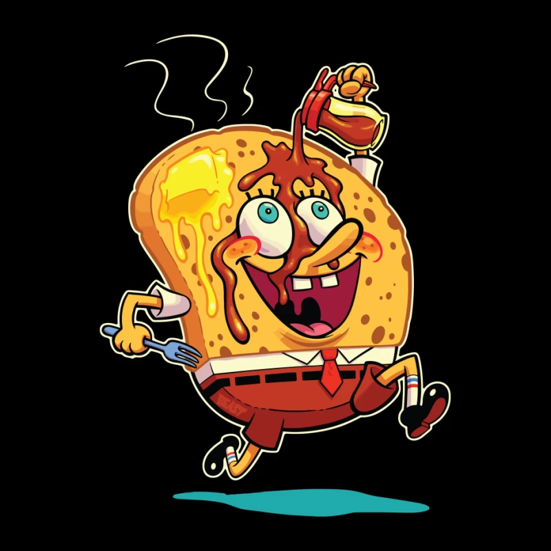 Excited Cartoon Slice of Toast Pin