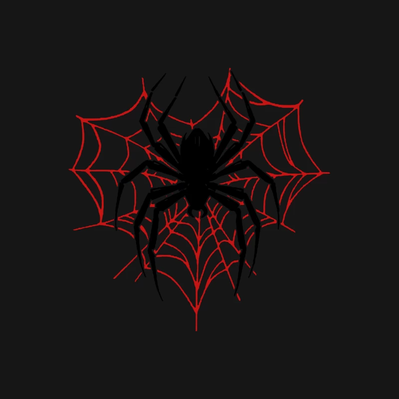 Rotes Spinnennetz-Design Herren T-Shirt