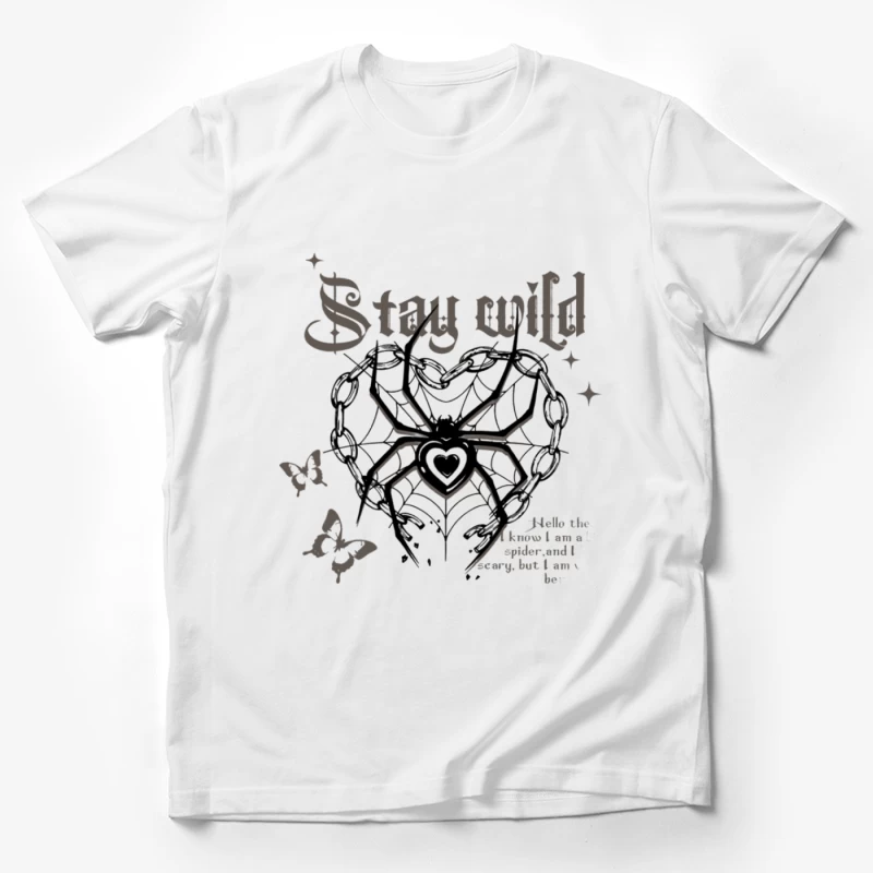 Bleib wild mit Spinne und Herzen Herren T-Shirt