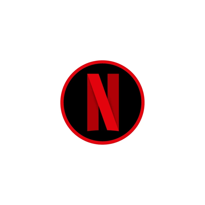 Netflix Streaming Service Logo in Red and Black Circle iPhone Case