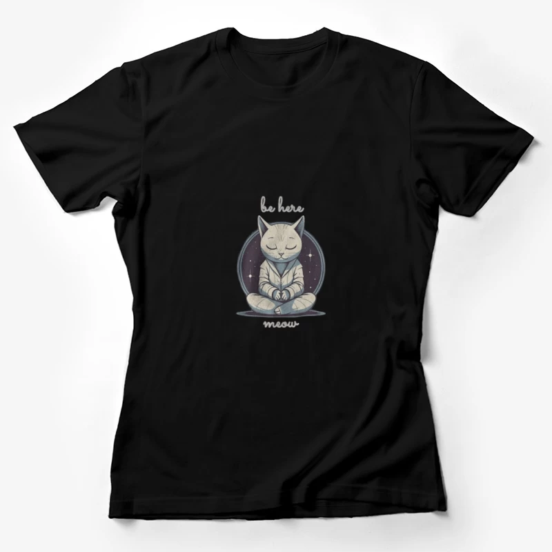 Chat en Méditation dans l'Espace Femme T-Shirt